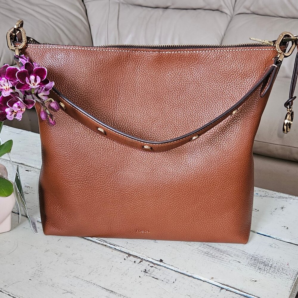 Fossil Jesse Bucket Shoulder Bag, Medium Brown